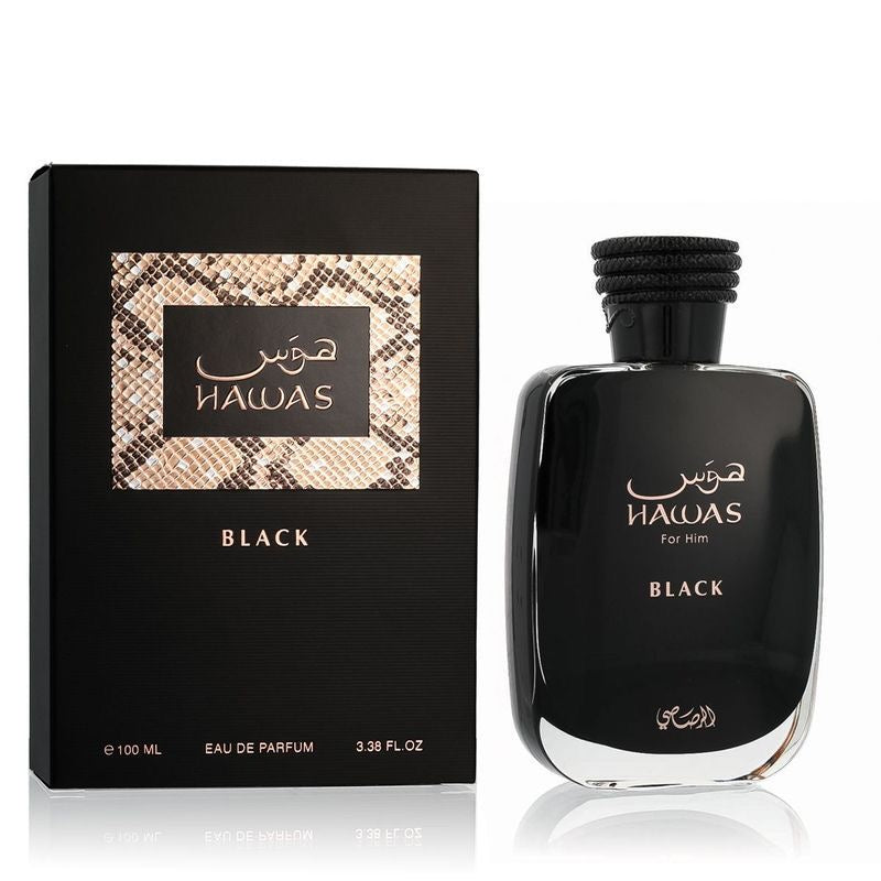 Perfume EDP Hawas Black da Rasasi 3.4oz / 100ml