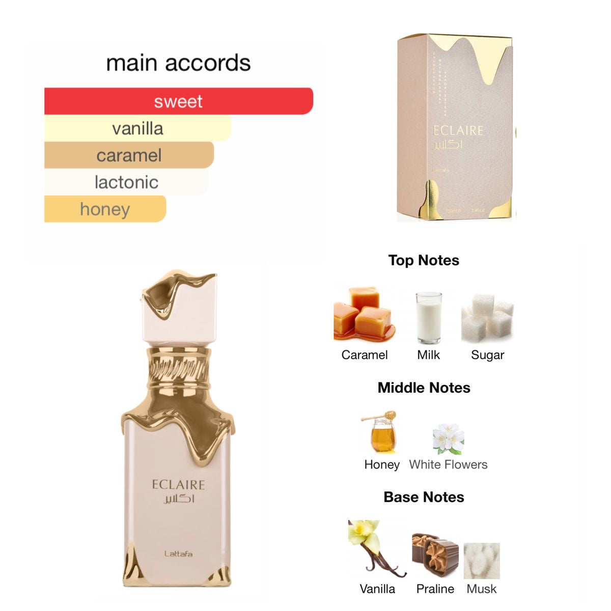 Perfume Eclaire EDP da Lattafa 3.4oz / 100ml